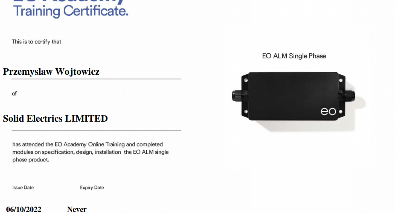 Certified Installer (EO ALM Single Phase)
