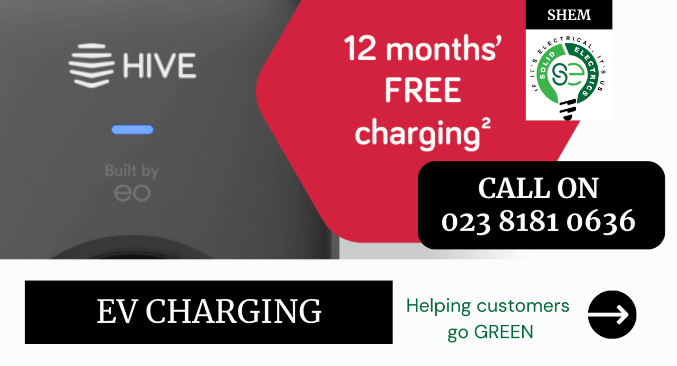 HIVE EV charging point a year of free charging with British Gas Solid approved installer Solid Electrics